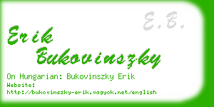 erik bukovinszky business card